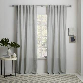 west elm Belgian Flax Linen Curtain - Platinum