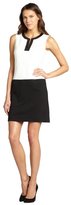 Thumbnail for your product : Tahari ASL ivory and black sleeveless colorblock dress