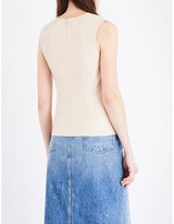 Thumbnail for your product : Helmut Lang Round-neck leather top