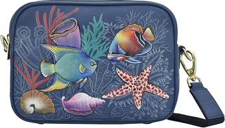 Anuschka Twin Top Crossbody 704 (Mystical Reef) Handbags