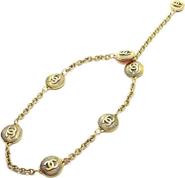 Chanel Pre Owned CC logo chain-link belt - ShopStyle