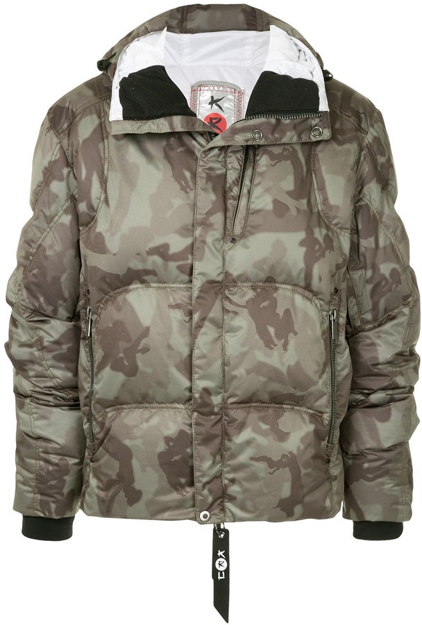 Kru Camouflage Down Jacket ShopStyle