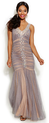 City Studios Juniors' Ruched Tulle Gown