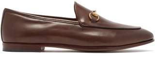 Gucci - Jordaan Leather Loafers - Womens - Dark Brown