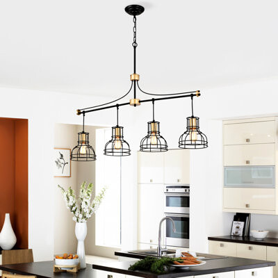 Ebern Designs 4- Modern Style Ceiling Fixture For Kitchen Island, Living Room, Bar Area Metal Lampshade Easy Install