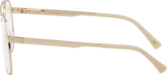 Gucci Gold Oversize Retro Glasses