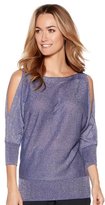 Thumbnail for your product : M&Co Metallic knit cold shoulder jumper