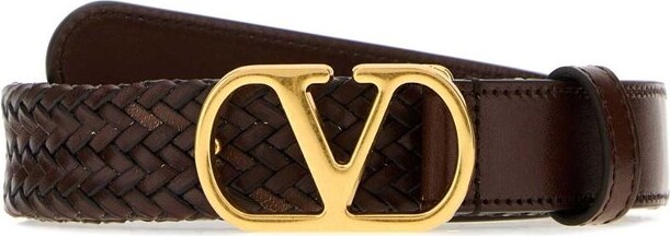 Valentino Logo Plaque Woven Belt
