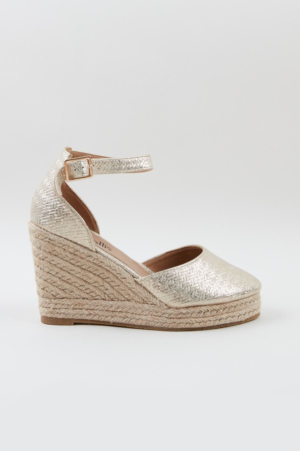 gold espadrilles uk