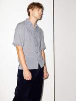 Thumbnail for your product : Raey Short Sleeved Gingham Shirt - Mens - Navy