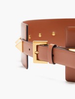 Thumbnail for your product : Valentino Garavani Roman Stud Leather Belt - Tan