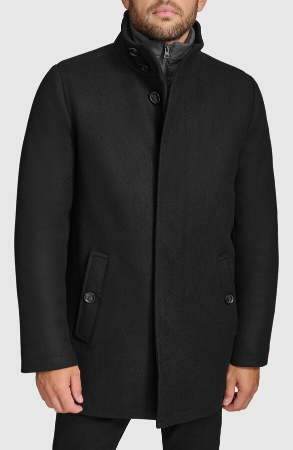 Andrew Marc Wool Blend Twill Car Coat