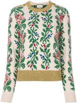 Thumbnail for your product : Gucci intarsia jacquard flowers top