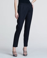Thumbnail for your product : Giorgio Armani Slim Flannel Crossover Trousers, Charcoal