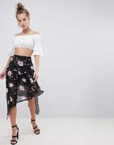 Thumbnail for your product : boohoo Asymmetric Floral Midi Skirt