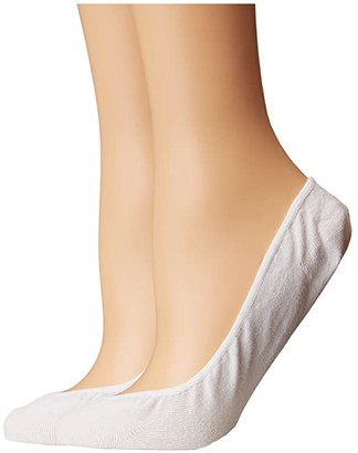 Jefferies Socks Seamless Cotton Footie w/ Silicone Inside Heel 2-Pack (Toddler/Little Kid/Big Kid/Adult) (White) Girls Shoes