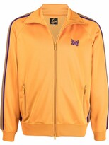 Thumbnail for your product : Needles Butterfly-Embroidered Stripe-Trim Track Jacket