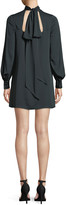 Thumbnail for your product : Milly Sherrie Mock-Neck Long-Sleeve Stretch-Silk Dress