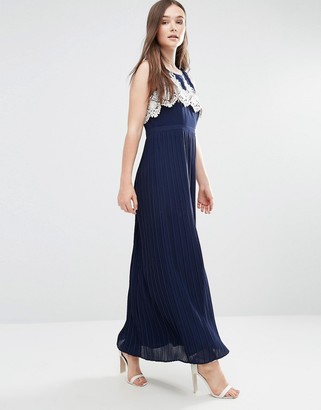 Darling Melissa Maxi Dress With Pleated Skirt And Crochet Top