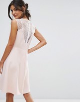 Thumbnail for your product : Elise Ryan A Line Dress In Mesh And Floral Applique