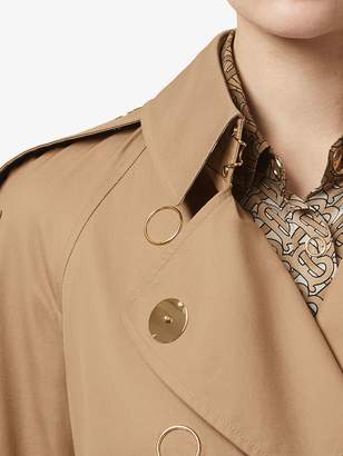 Burberry press-stud detail cotton trench coat