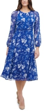 tommy hilfiger blue floral dress