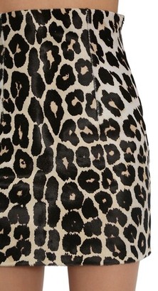 16Arlington Leopard Print Ponyskin Mini Skirt