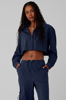 Alo Yoga Clubhouse Cropped Jacket In WhiteAlo Yoga Clubhouse