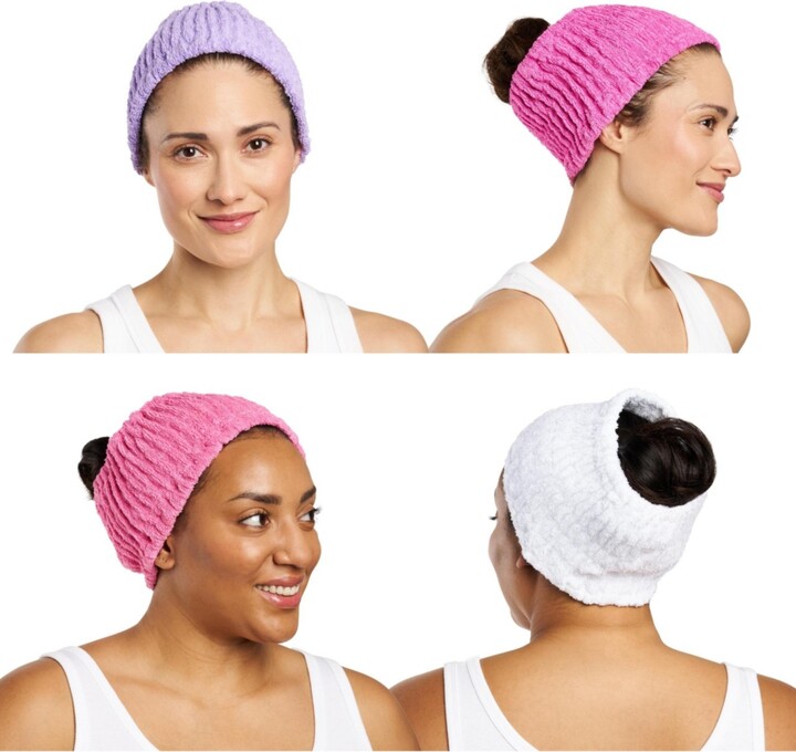 Turbie Twist Cotton Turbie Band 4 Pack (Berry Lovely) - White, lavender pink