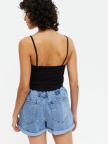 Thumbnail for your product : New Look Shirred Ruched Crop Cami - Black
