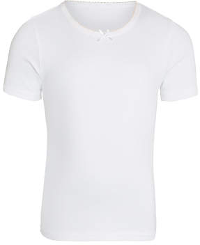 John Lewis & Partners Girls' Thermal Short Sleeve Top, White