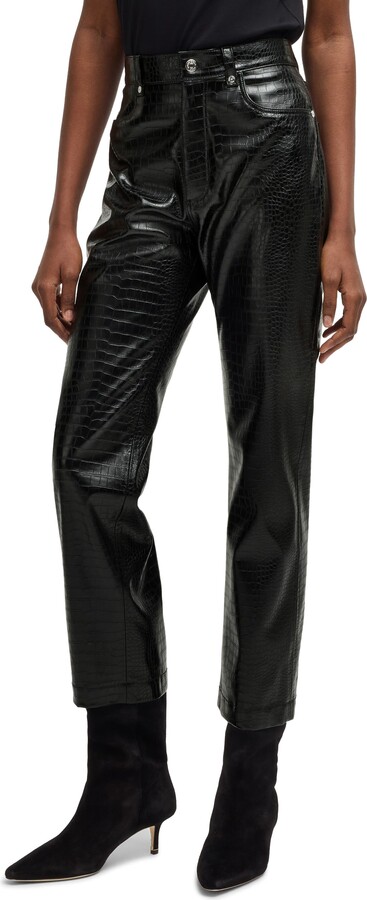 BOSS ORANGE Troco Croc Embossed Faux Leather Pants