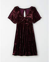 Thumbnail for your product : Aeo AE Crushed Velvet Flutter Sleeve Dress