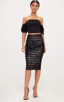 Thumbnail for your product : PrettyLittleThing Black Sequin Midi Skirt