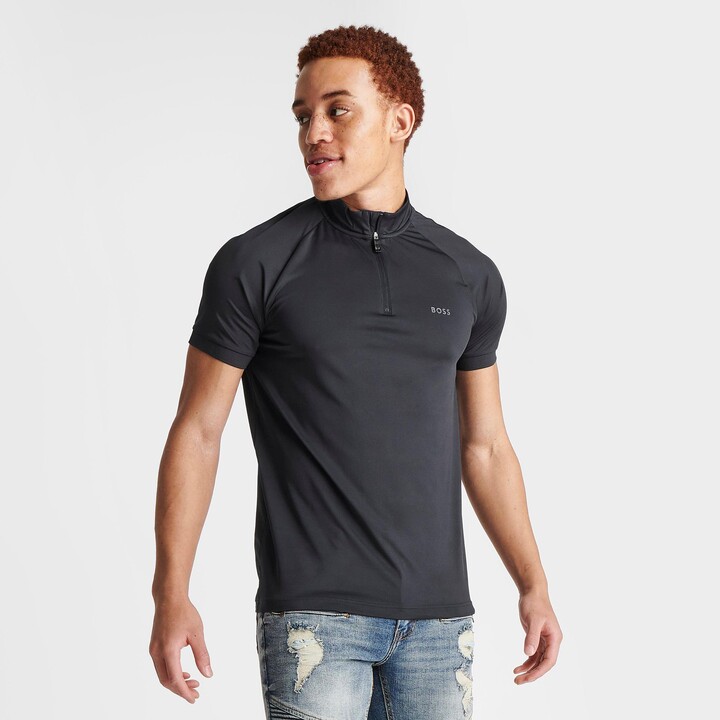 HUGO BOSS Men's Zip-Neck Perforated Polo Shirt - ShopStyle
