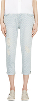 Thumbnail for your product : Marc by Marc Jacobs Light Blue Cropped Checkered Jessie Jeans
