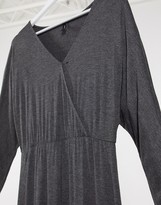 Thumbnail for your product : Y.A.S Winea wrap front maxi dress in grey