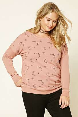 Forever 21 FOREVER 21+ Plus Size Moon Sweatshirt