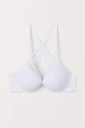 H&M Push-up Bra with Lace Back - White