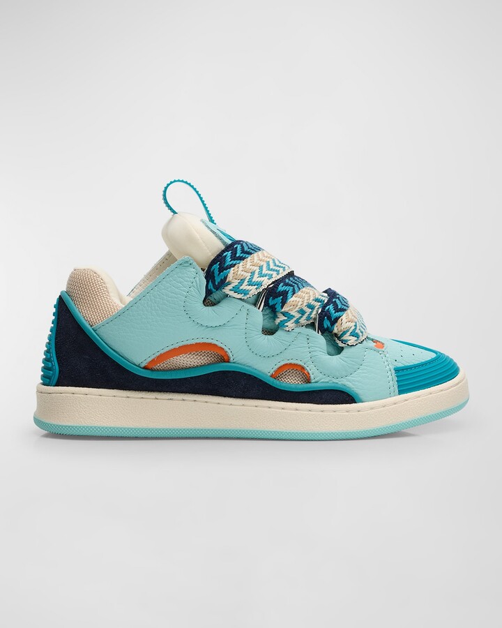 Lanvin Boy's Curb Chunky Leather Low-Top Sneakers, Kids ShopStyle