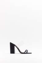 Thumbnail for your product : Nasty Gal Womens Two Part Croc Square Toe Block Heels - Black - 3