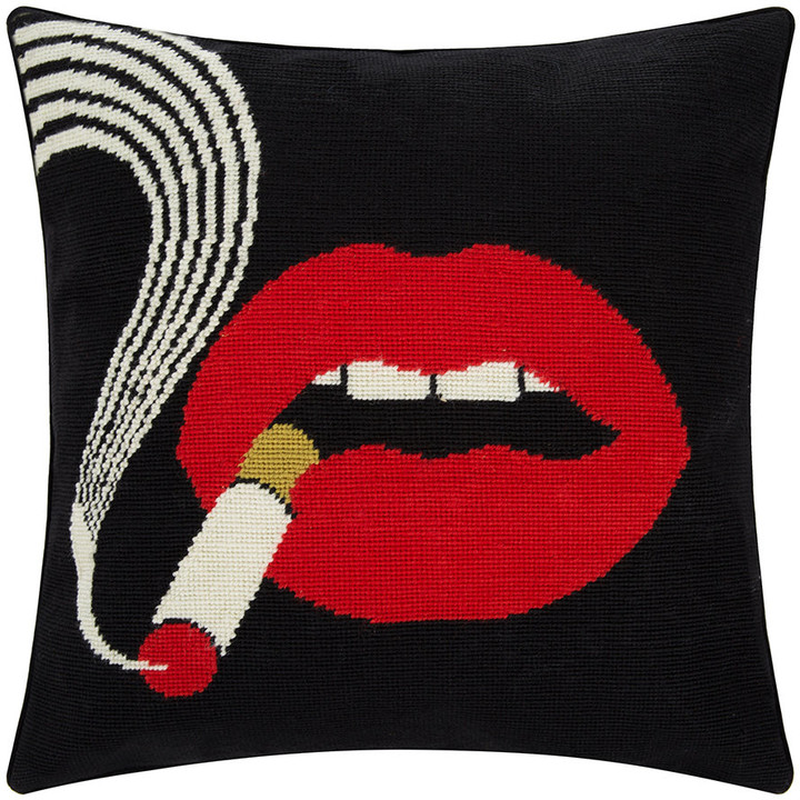 Jonathan Adler Needlepoint Cushion 45x45cm Lips Smoulder ShopStyle