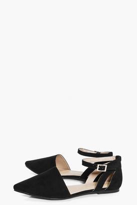boohoo Robyn Two Part Wrap Strap Pointed Flat