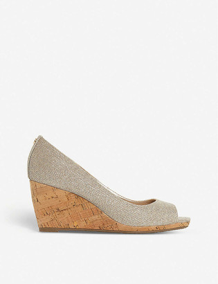 Dune Caydence cork and woven wedge sandals