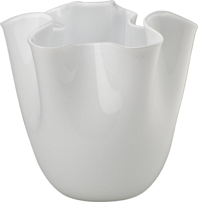 Fulvio Bianconi & Paolo Venini 21st Century Fazzoletto Small Vase In Milk-white By Fulvio Bianconi E Paolo