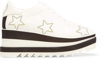 Stella McCartney Elyse Perforated Faux Leather Platform Brogues - White