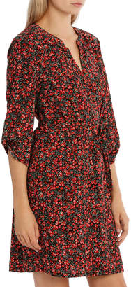 Shirt Dress With Waist Tie - Rose Ditsy