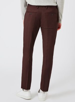 Topman Dark Brown Skinny Fit Suit Pants
