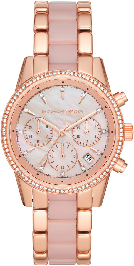 Michael Kors Crystal Chronograph Watch | Shop the world's largest  collection of fashion | ShopStyle