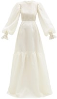 Thumbnail for your product : Giles Kristen Balloon-sleeve Silk-organza Gown - Ivory